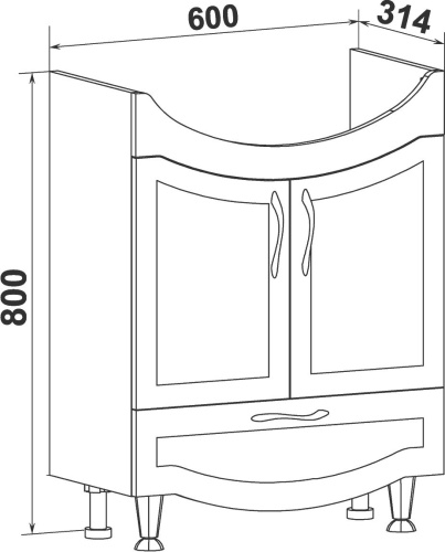 Мебель для ванной Runo Неаполь 65, напольная фото 8