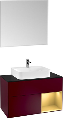 Мебель для ванной Villeroy & Boch Finion G122HFHB 100 с подсветкой и освещением стены фото 6
