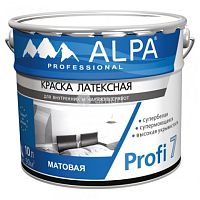 Краска для внутренних и наружных работ латексная Alpa Profi 7 матовая белая