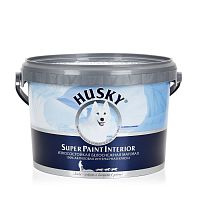Краска Husky Super Paint Interior белоснежная, 100% акриловая, интерьерная, для стен и потолков