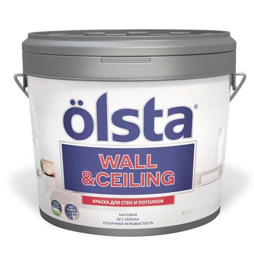 Краска Olsta Wall & Ceiling акриловая,  для стен и потолков