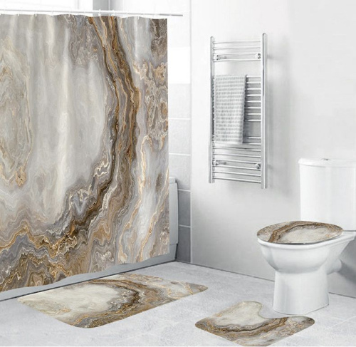 Штора для ванной Carnation Home Fashions Marble 180x200 brown фото 2