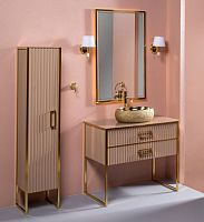 Мебель для ванной Armadi Art Monaco 100 со столешницей капучино, золото