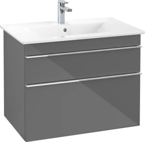 Мебель для ванной Villeroy & Boch Venticello 80 glossy grey, с ручками хром фото 5