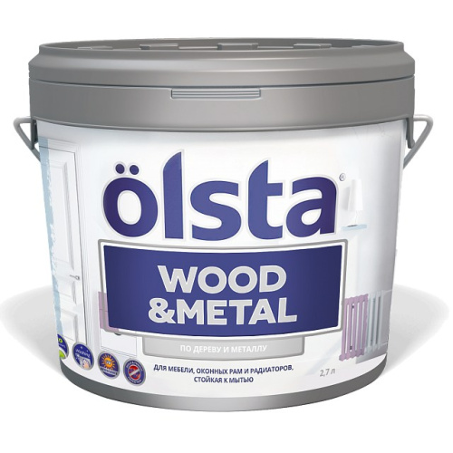 Краска Olsta Wood&Metal по дереву и металлу 