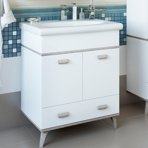Мебель для ванной Sanflor Бруно 70, белый, орегон фото 2