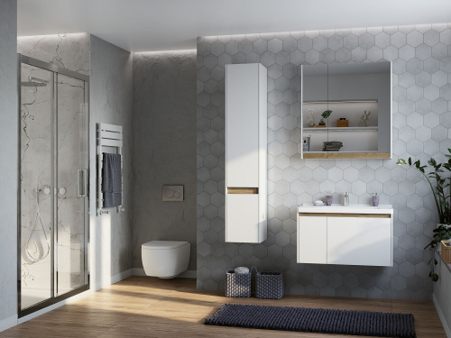 Комплект Унитаз подвесной Gustavsberg Hygienic Flush WWC 5G84HR01 безободковый + Мебель для ванной STWORKI Стокгольм 80 фото 2