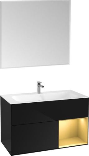 Мебель для ванной Villeroy & Boch Finion G040HFPH 100 с подсветкой и освещением стены фото 4