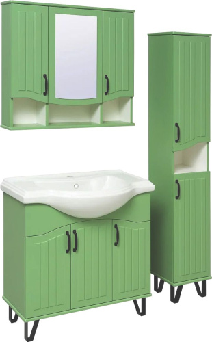 Мебель для ванной Runo Марсель 80, напольная, зеленая фото 3