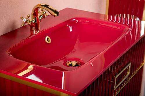 Мебель для ванной Armadi Art Monaco 80 бордо, золото фото 4