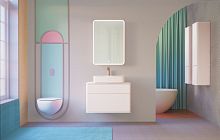 Мебель для ванной Jorno Pastel 80 белый жемчуг