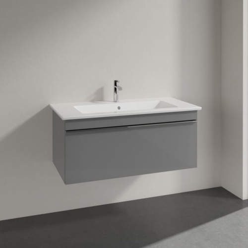 Мебель для ванной Villeroy & Boch Venticello 95 glossy grey, с ручкой хром фото 3