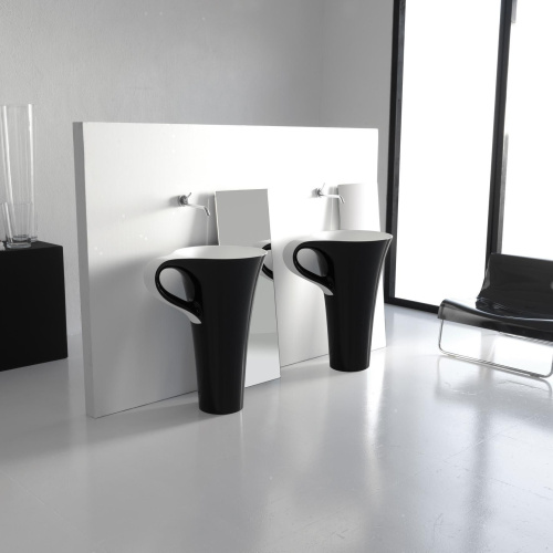 Раковина ArtCeram Cup OSL004 черная с белым фото 3