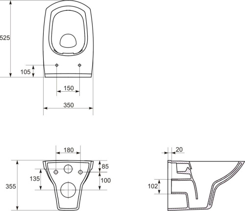 Комплект Унитаз подвесной Cersanit Carina new clean on slim lift + Система инсталляции для унитазов Ideal Standard W3710AA 4 в 1 фото 9
