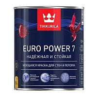 TIKKURILA EURO POWER 7 краска моющаяся для стен и потолка, матовая, база C (9л)