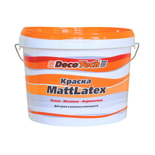 Краска DecoTech MattLatex латексная, для стен и потолков, матовая