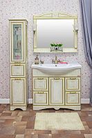 Мебель для ванной Sanflor Адель 100, белая, патина золото