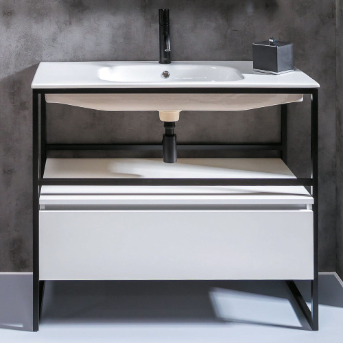 Мебель для ванной Armadi Art Loft 120 белая, напольная фото 2