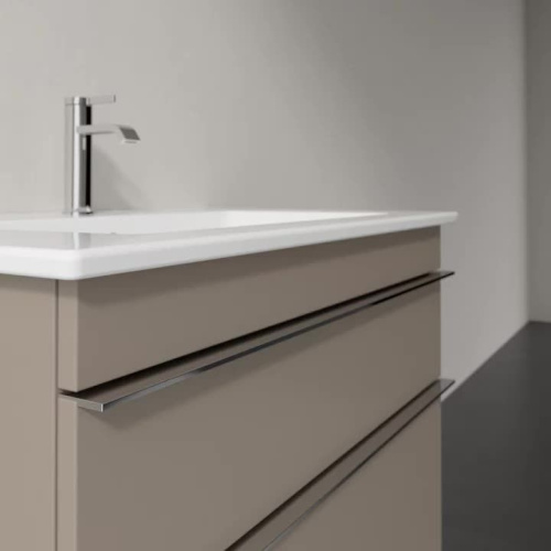 Мебель для ванной Villeroy & Boch Venticello 80 truffle grey, с ручками хром фото 3
