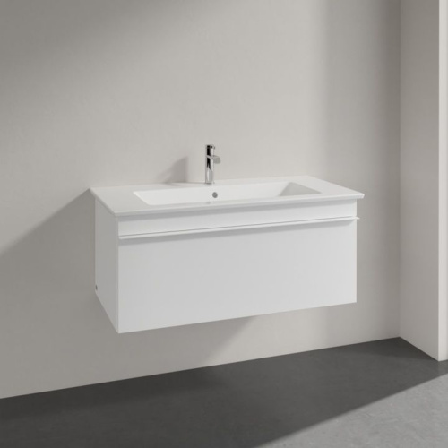Мебель для ванной Villeroy & Boch Venticello 95 glossy white, с белой ручкой фото 3