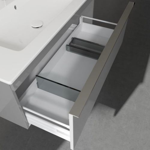Мебель для ванной Villeroy & Boch Venticello 95 glossy grey, с ручкой хром фото 5