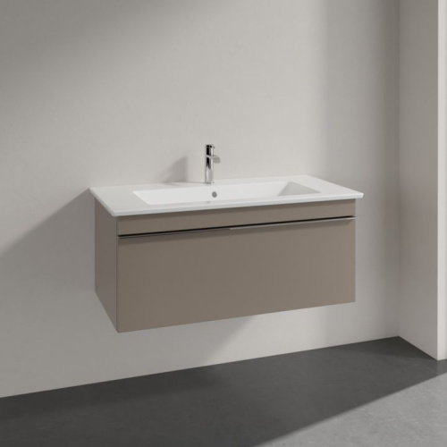 Мебель для ванной Villeroy & Boch Venticello 95 truffle grey, с ручкой хром фото 3