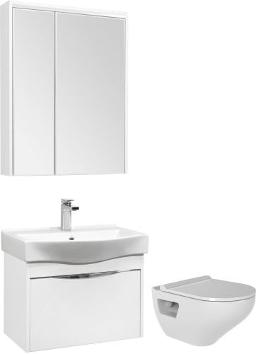 Комплект Унитаз подвесной Bien Ion безободковый, с биде + Мебель для ванной STWORKI Хельсинки 65 фото 10