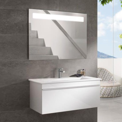 Мебель для ванной Villeroy & Boch Venticello 95 glossy white, с белой ручкой фото 8