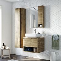 Мебель для ванной STWORKI Карлстад 60 дуб рустикальный, простоун беж