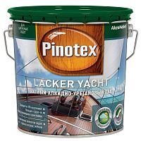 Лак яхтный алкидно-уретановый Pinotex Lacker Yacht полуматовый 9 л.