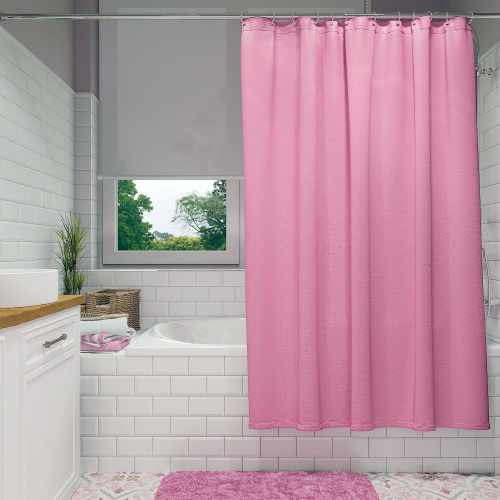 Штора для ванной Fora 001-В 180х180 см, розовая фото 3