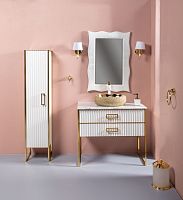 Мебель для ванной Armadi Art Monaco 100 столешницей из мрамора белая, золото