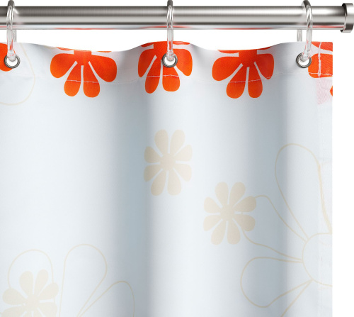 Штора для ванной Fora PH99 180х180 см, оранжевая, цветочный дождь фото 3