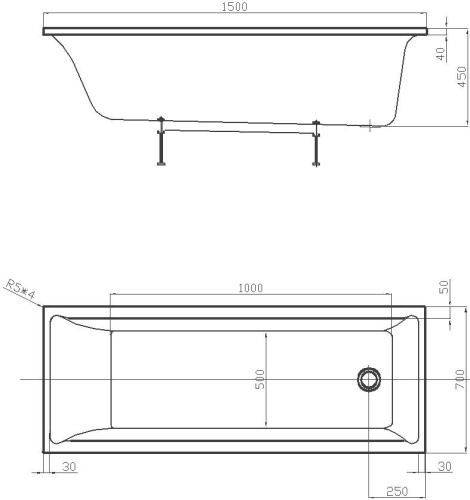 Акриловая ванна Акватек Eco-friendly Лайма прямоугольная 150х70 фото 7