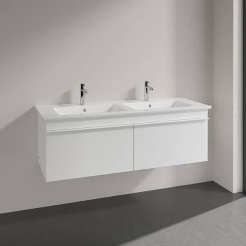 Мебель для ванной Villeroy & Boch Venticello 125 glossy white, с белыми ручками фото 2