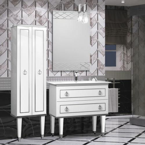 Мебель для ванной Opadiris Порто 100 белая, хром фото 2