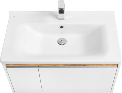 Комплект Унитаз подвесной Gustavsberg Hygienic Flush WWC 5G84HR01 безободковый + Мебель для ванной STWORKI Стокгольм 80 фото 4