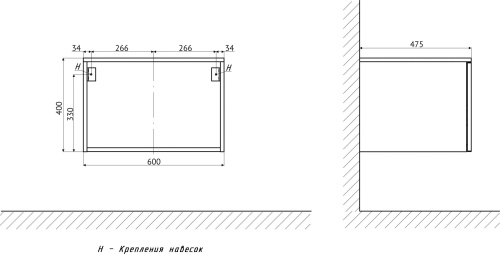 Мебель для ванной с раковиной Duravit D-Neo 60: столешница 120, дуб французский, без отверстий + 2 тумбы 60 фото 14