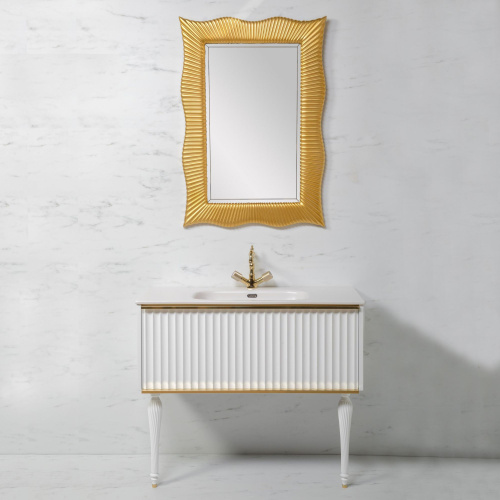 Мебель для ванной Armadi Art Vallessi Avangarde Canale 100 белая, с раковиной-столешницей фото 6