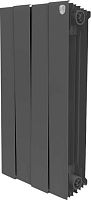 Радиатор биметаллический Royal Thermo Piano Forte 500 noir sable 4 секции, черный