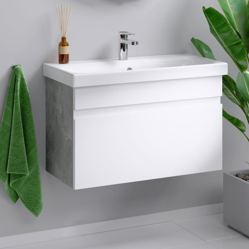 Мебель для ванной Aqwella Smart 80 бетон светлый фото 2
