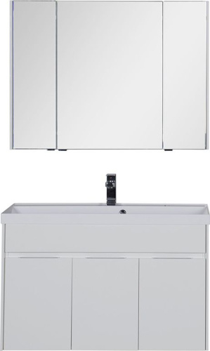 Зеркало-шкаф Aquanet Латина 100 белый фото 2