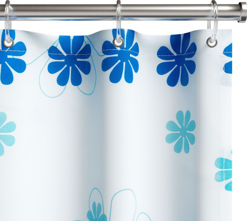 Штора для ванной Fora PH98 180х180 см, голубая, цветочный дождь фото 3