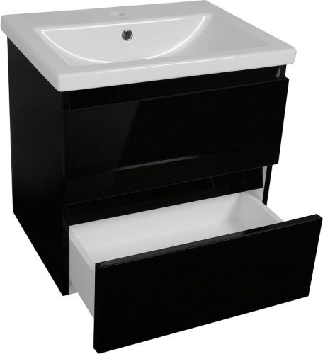 Мебель для ванной Style Line Даймонд 70 Люкс Plus подвесная, черная фото 3
