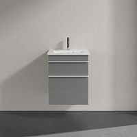 Мебель для ванной Villeroy & Boch Venticello 46 glossy grey, с белыми ручками