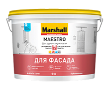 Краска Maestro Фасадная Акриловая, водно-дисперсионная, для защиты фасадов