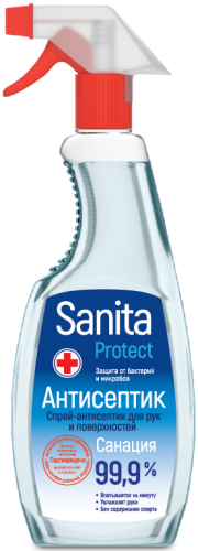 Дезинфицирующее средство SANITA для рук с антисептическим эффектом, 500 мл (без спирта)